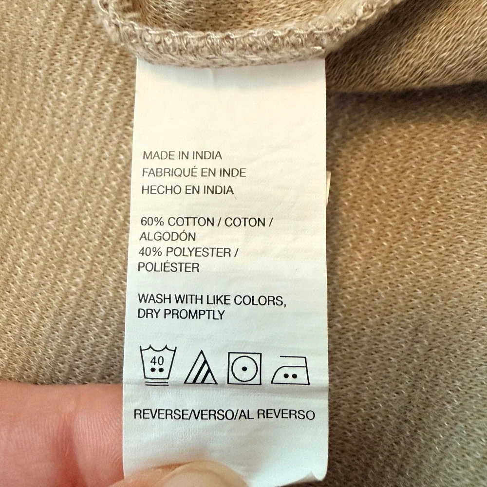 Van Heusen Pullover Mens XL Tan Flex Quarter-Zip Ribbed Knit Mock Neck Sweater